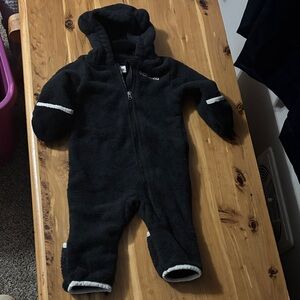 Columbia Cozy Black baby Kids Footie fleece coat 3-6 months